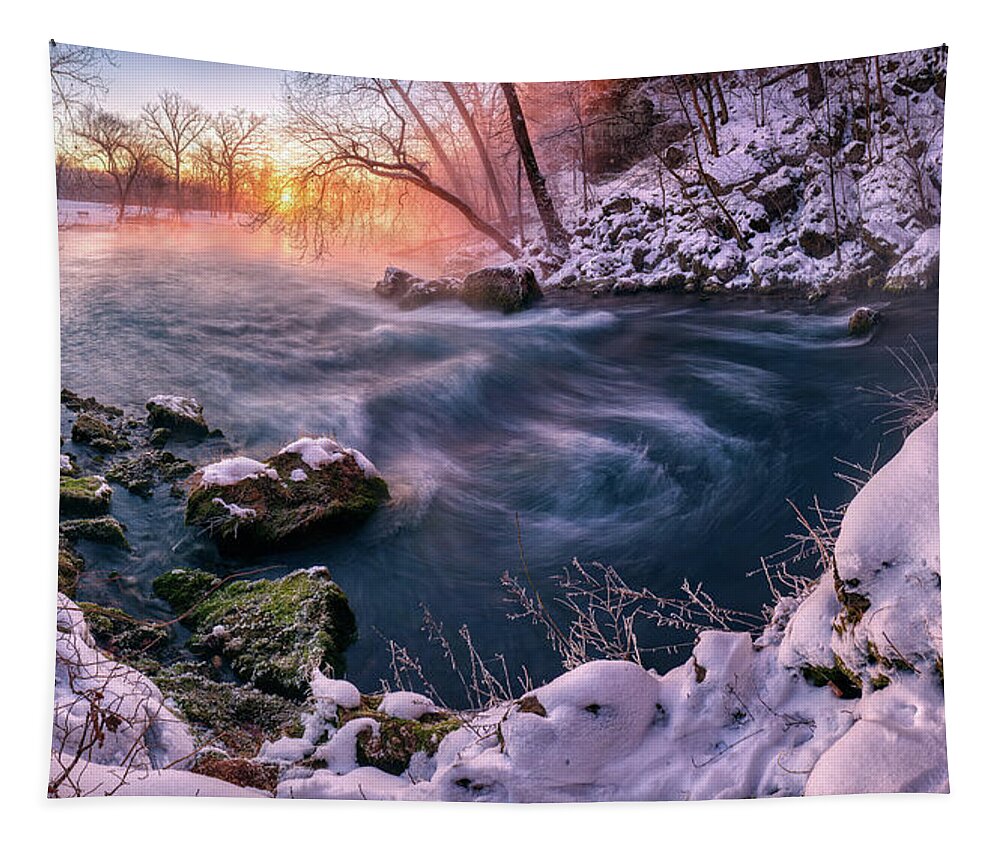 Spring Tapestry featuring the photograph Big Sping in Winter by Robert Charity