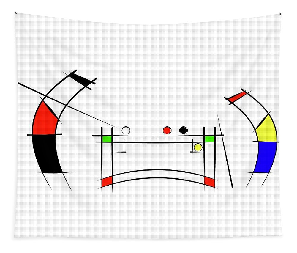 Snooker Tapestry featuring the digital art Biliard by Pal Szeplaky