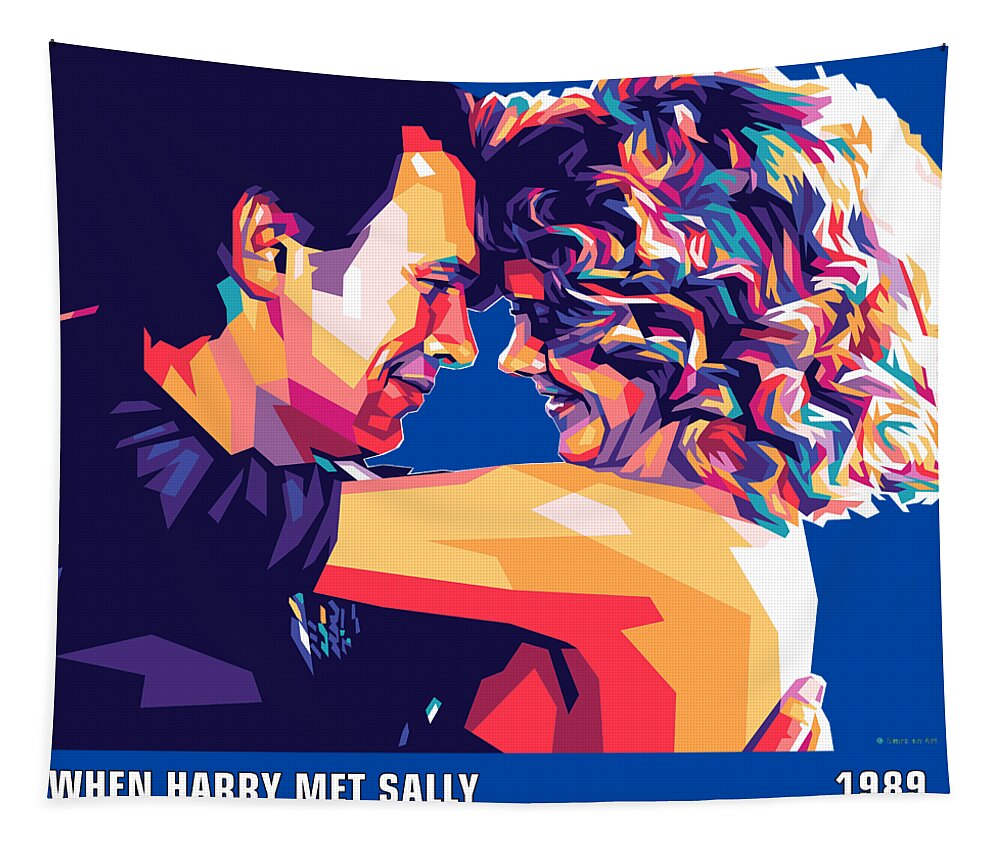 Billy Crystal Tapestry featuring the mixed media Billy Crystal and Meg Ryan by Movie World Posters