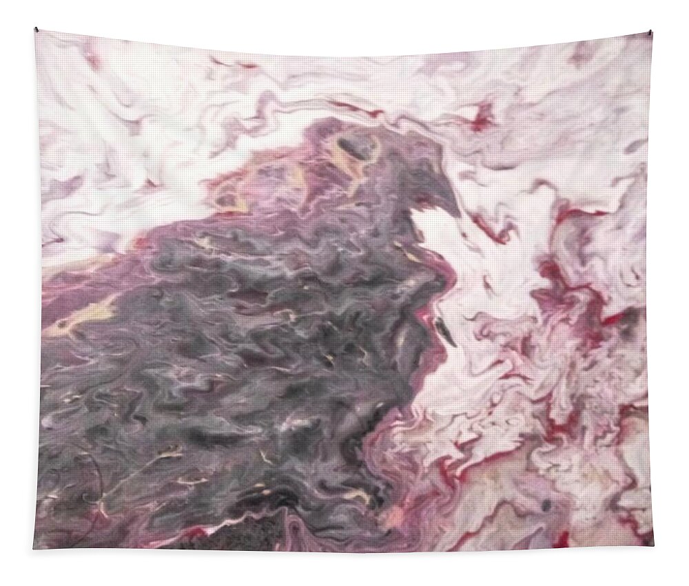Bird Tapestry featuring the painting Bird Reflection by Anna Adams