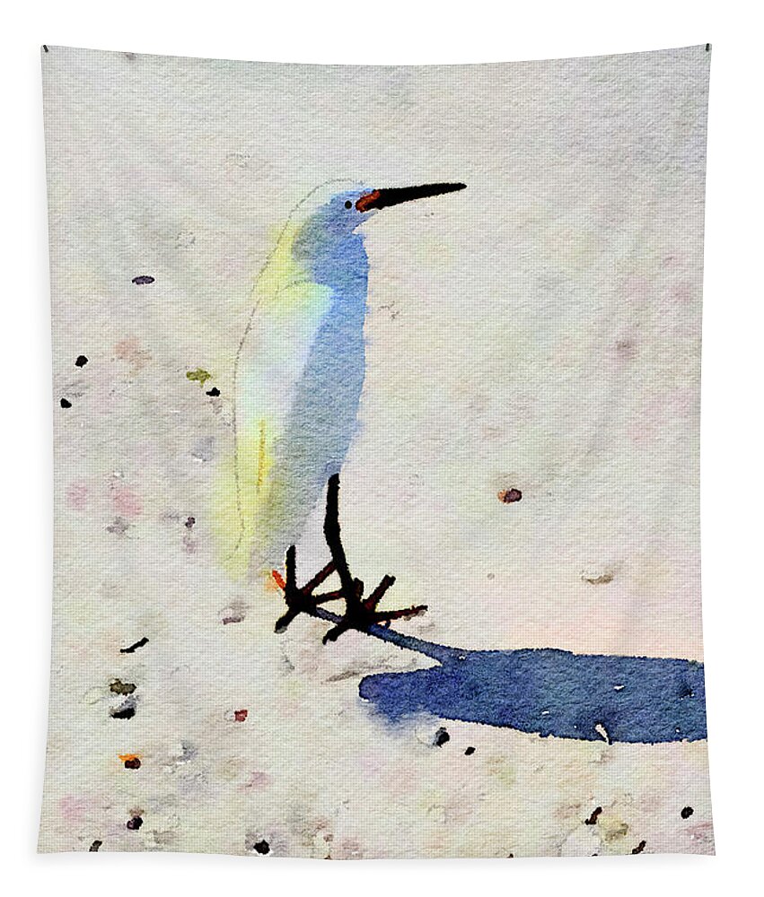Ocean Tapestry featuring the digital art Birdie Bird by Nancy Olivia Hoffmann