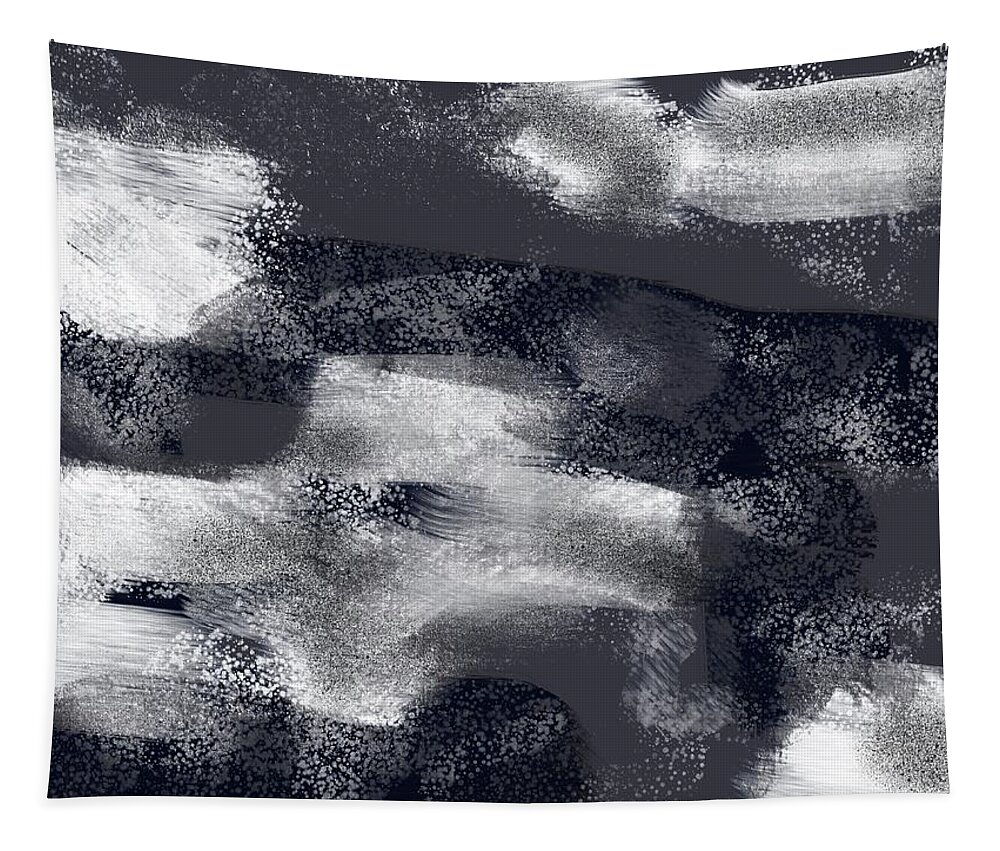 Abstract Tapestry featuring the painting Black and White Abstract by Itsonlythemoon