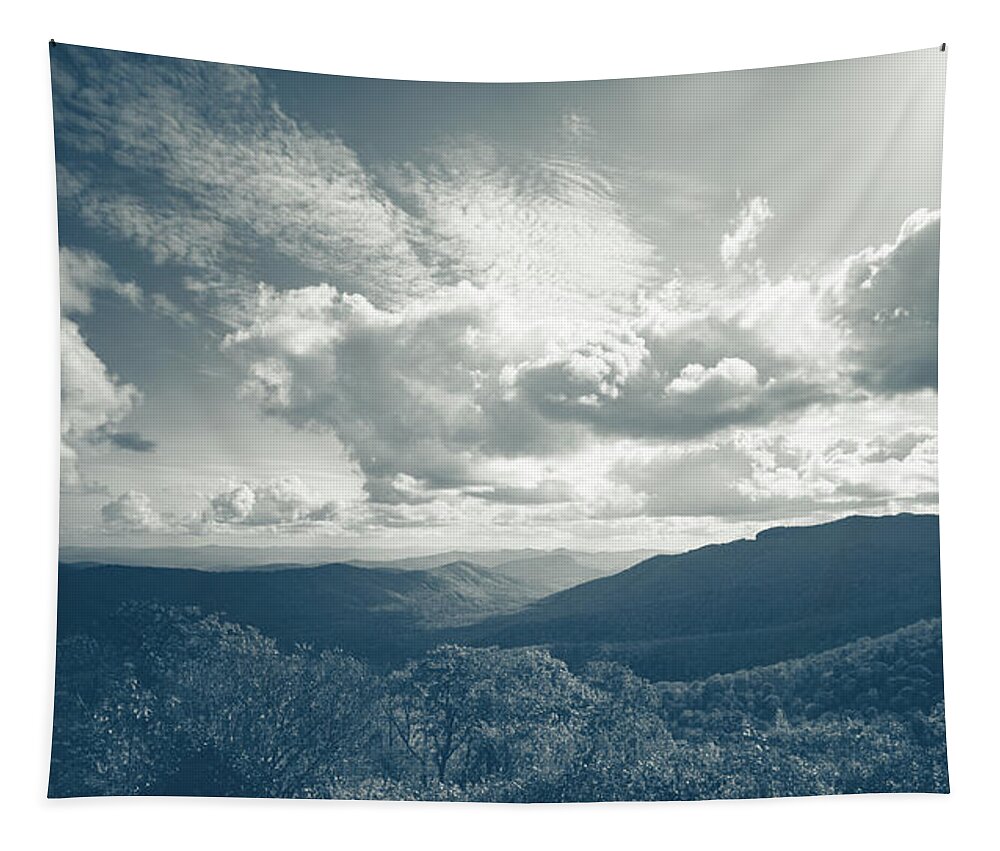 Blue Ridge Parkway Tapestry featuring the photograph Black and White and Fall on the Blue Ridge Parkway by Joni Eskridge