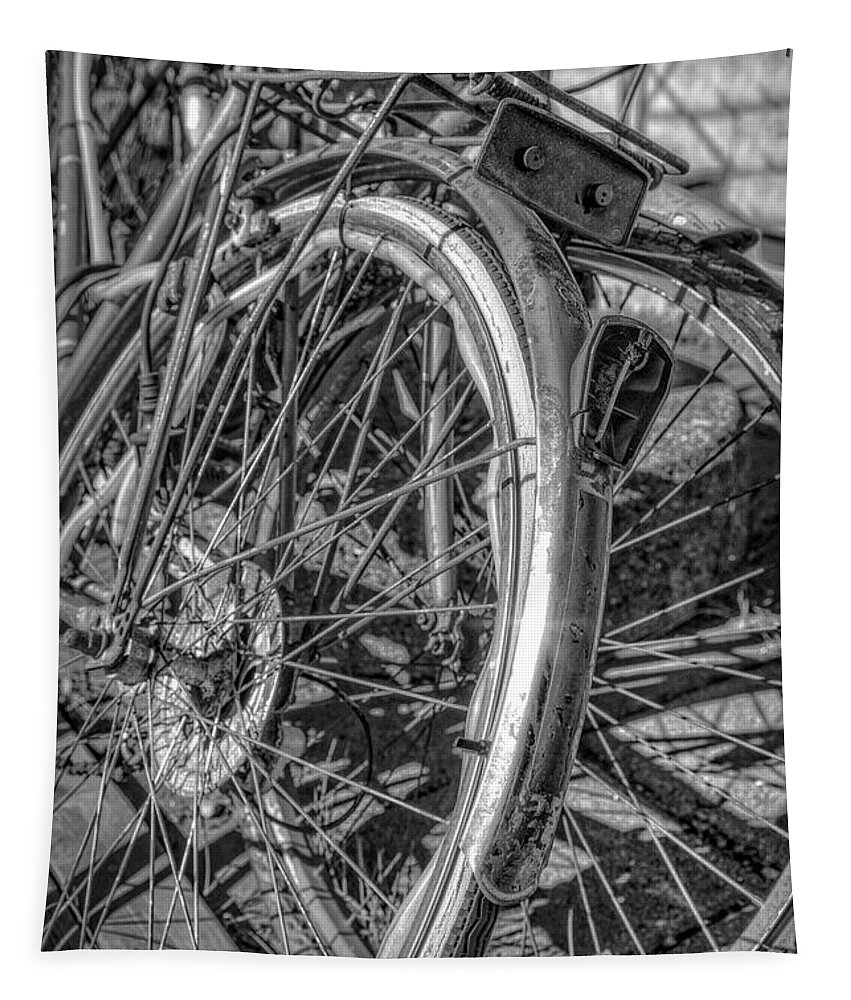 Spring Tapestry featuring the photograph Black and White and Rusty by Debra and Dave Vanderlaan