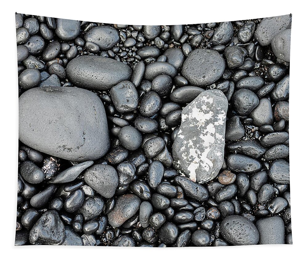 Black Beach Tapestry featuring the photograph Black Beach Stones by Craig A Walker