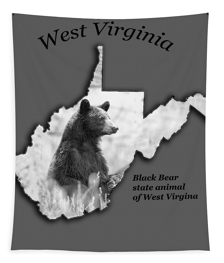 Black Bear Tapestry featuring the photograph Black Bear WV state animal by Dan Friend