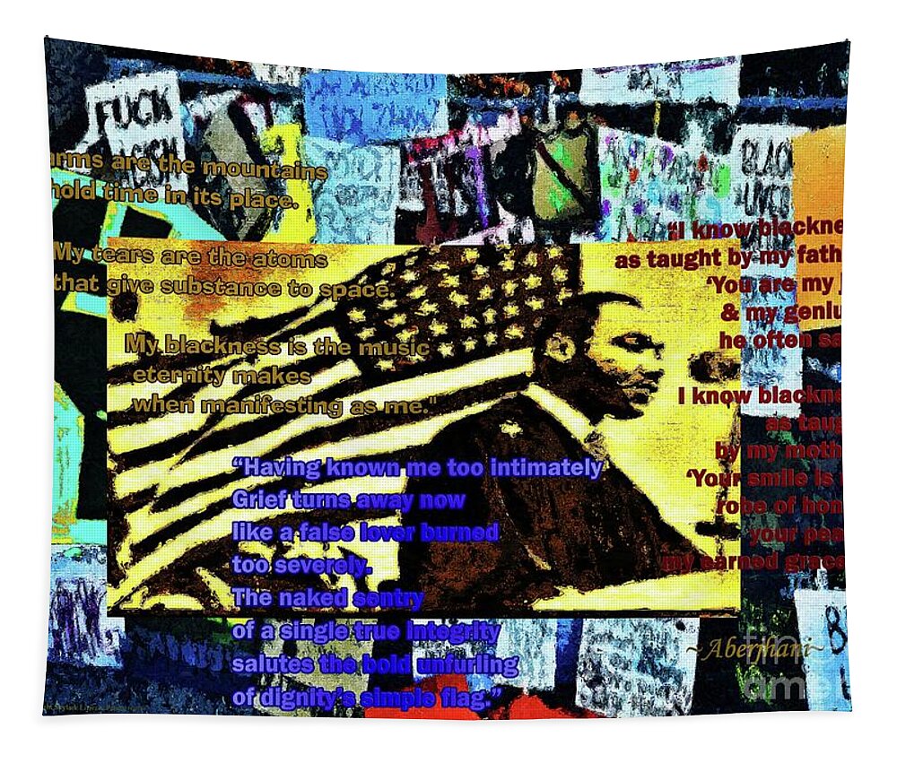 Juneteenth Tapestry featuring the mixed media Blackness as Taught by My Father by Aberjhani