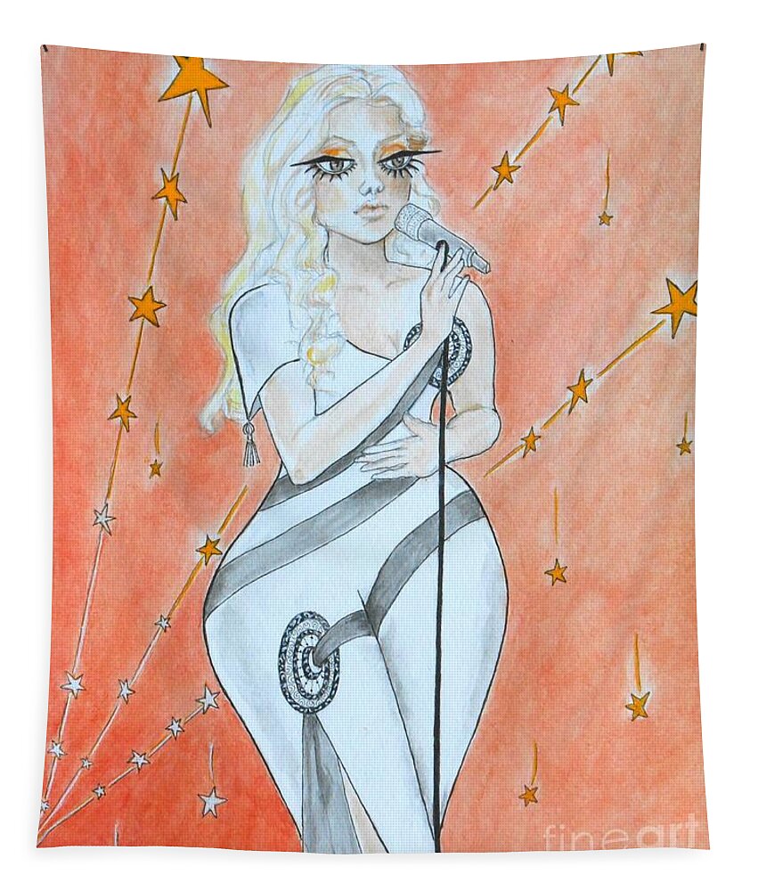 Blond Tapestry featuring the painting Blond Bombshell No. 1 by Jayne Somogy