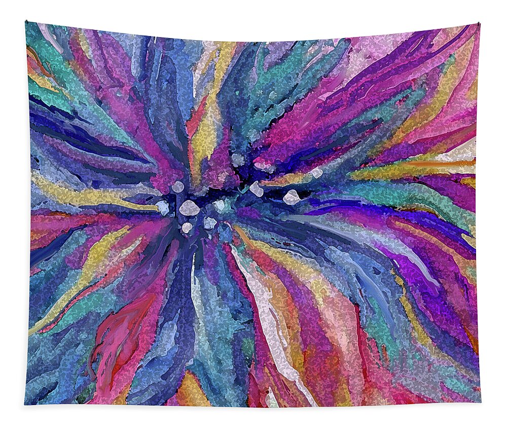 Colorful Flower Tapestry featuring the digital art Flower #77 by Jean Batzell Fitzgerald