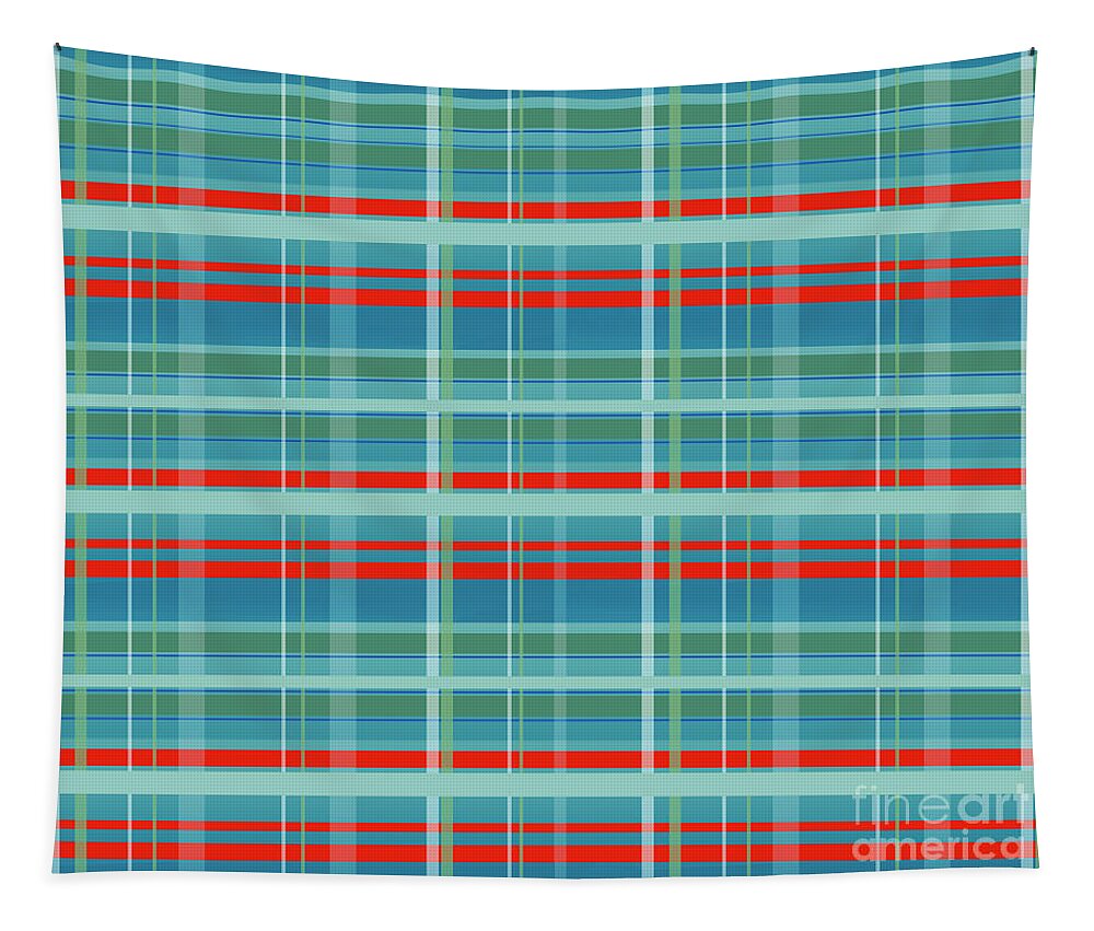 Plaid Patter Tapestry featuring the digital art Blue and Red Plaid by Joe Barsin