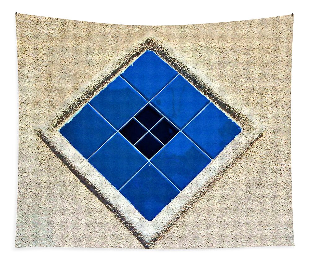 Blue Tapestry featuring the photograph Blue Diamond Tile by Andrew Lawrence