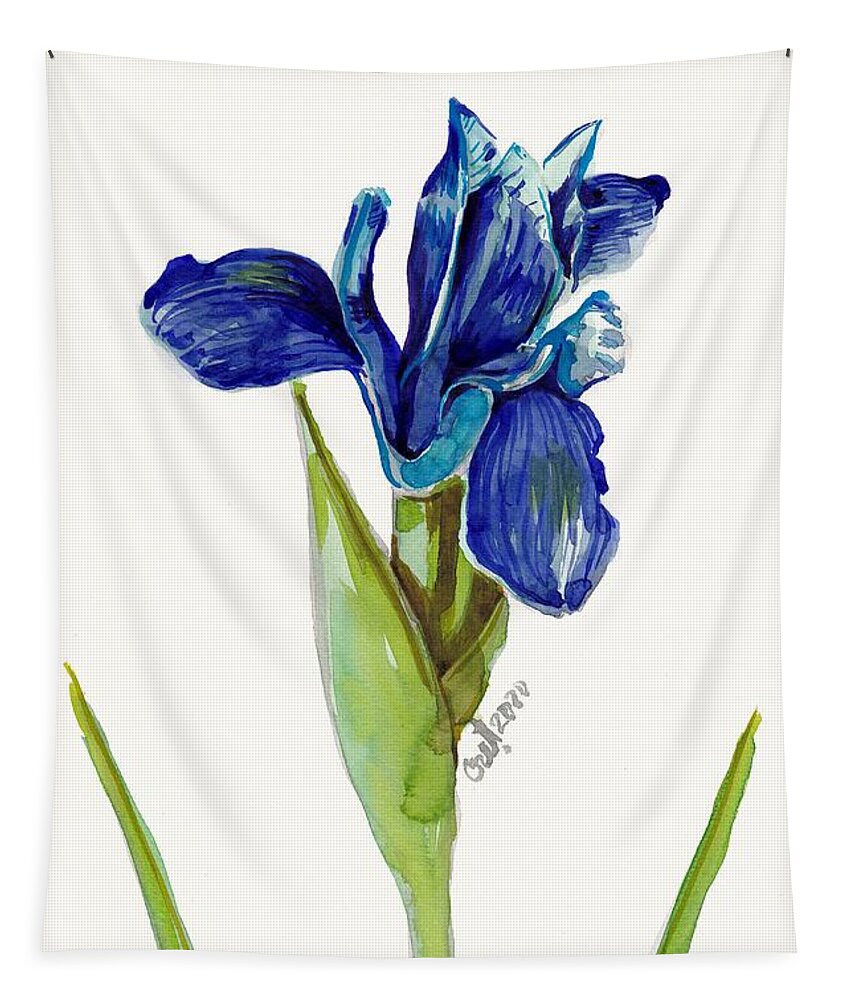 Iris Tapestry featuring the painting Blue Me by George Cret