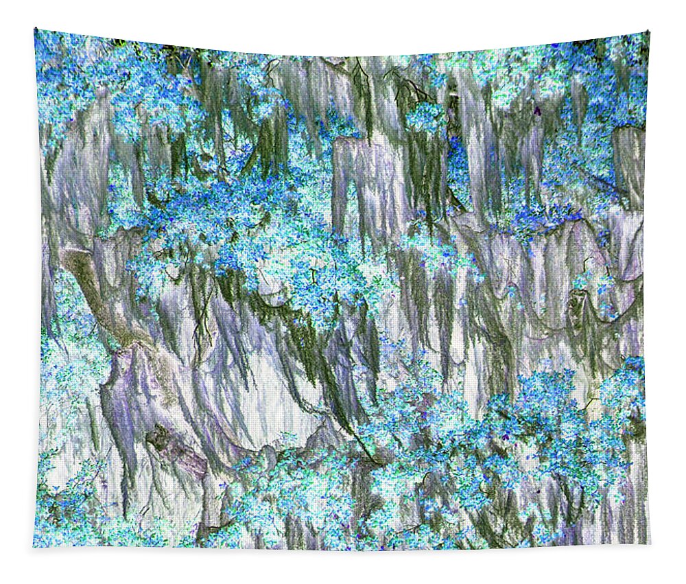 Plant Tapestry featuring the photograph Blue Moss by Missy Joy
