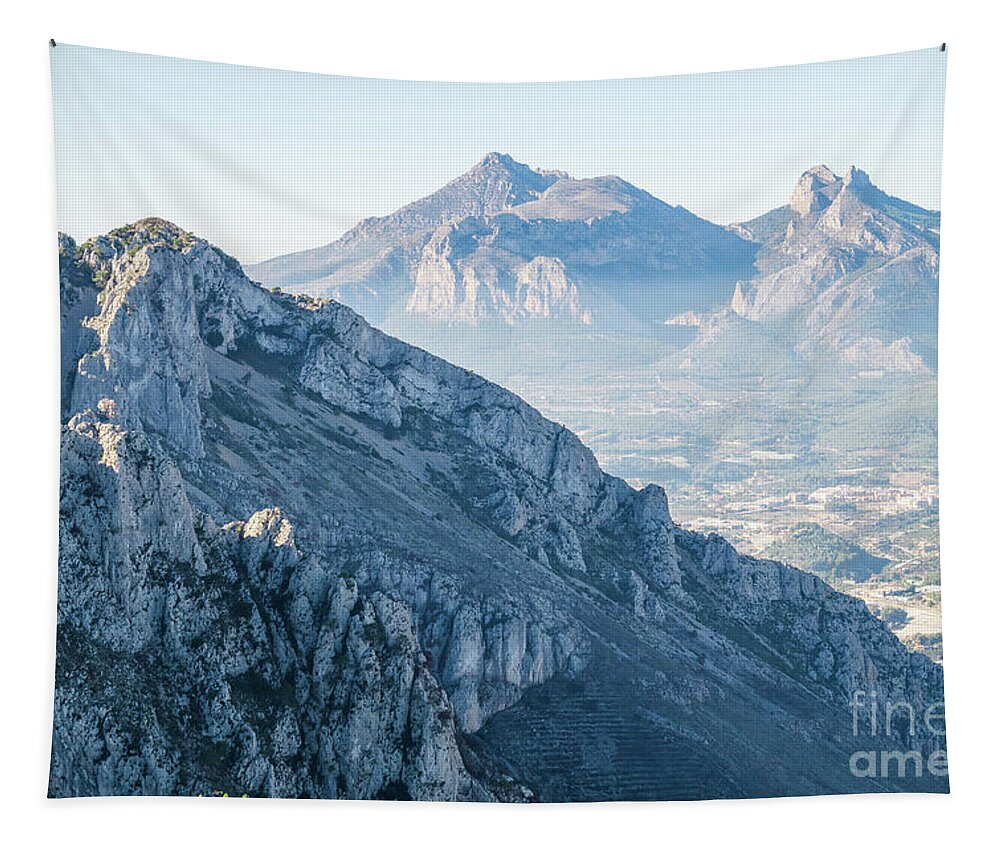 Mountains Tapestry featuring the photograph Blue mountain landscape by Adriana Mueller