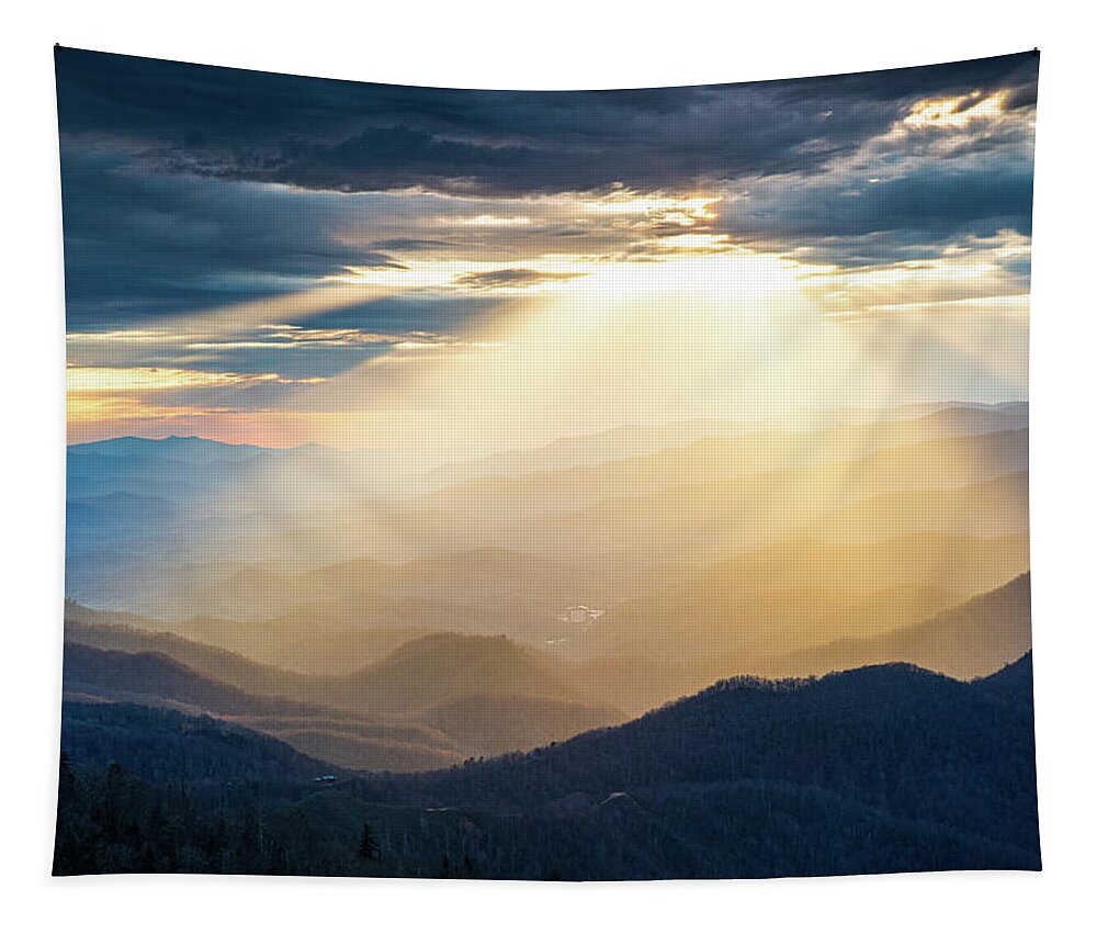 Landscape Tapestry featuring the photograph Blue Ridge Parkway NC Mercy and Grace by Robert Stephens