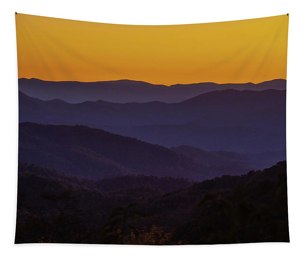 Nc Tapestry featuring the photograph Blue Ridge Parkway Sunset by Nick Noble