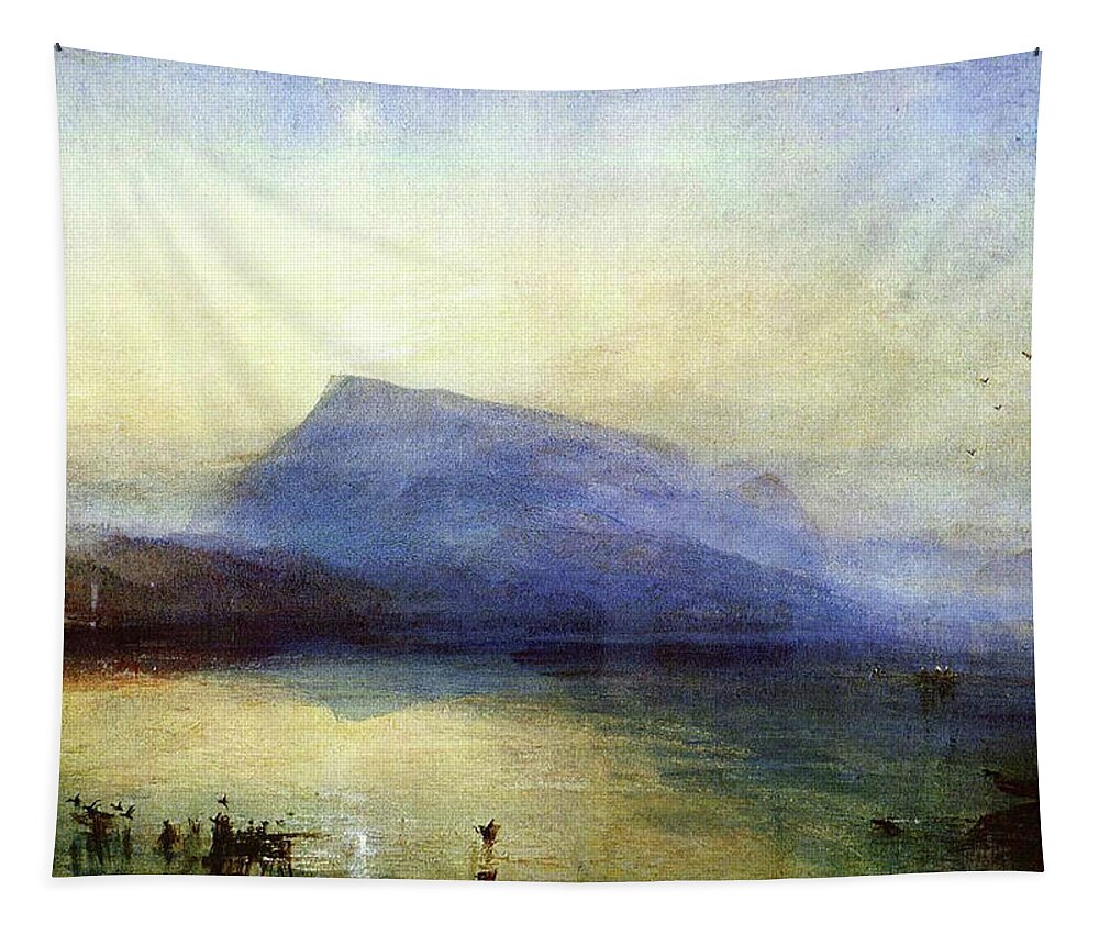 English Tapestry featuring the painting Blue Rigi by William Truner