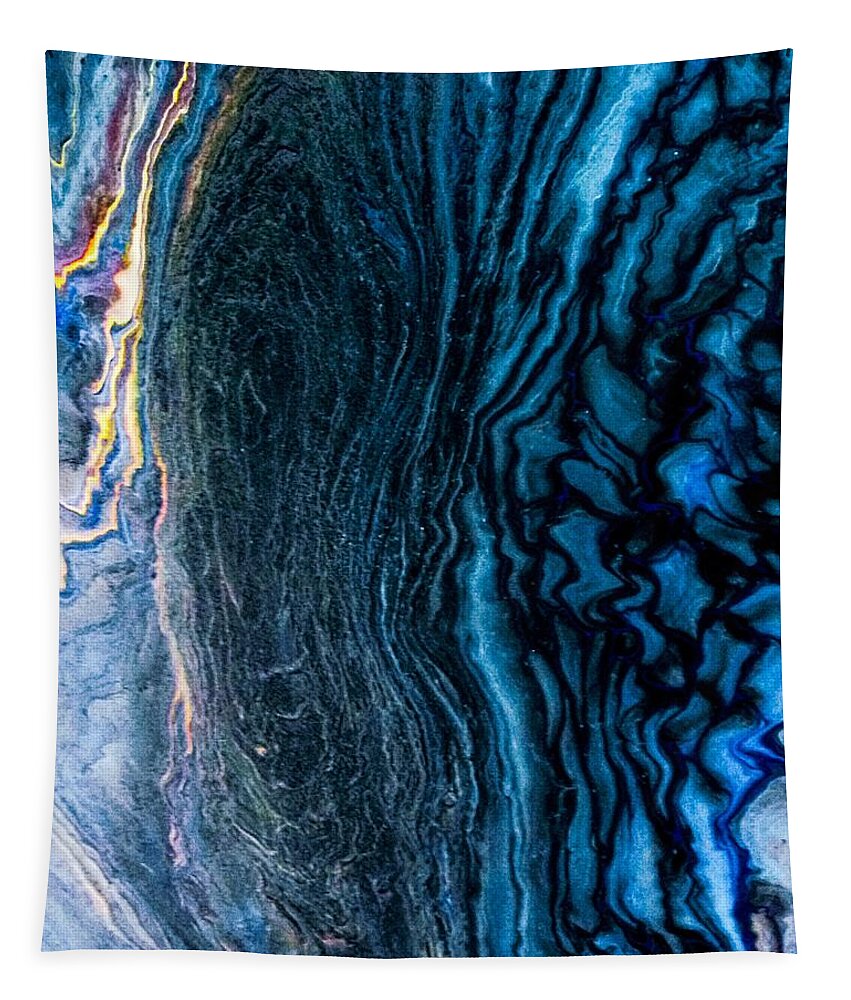 Blue Tapestry featuring the painting Blue Storm by Anna Adams