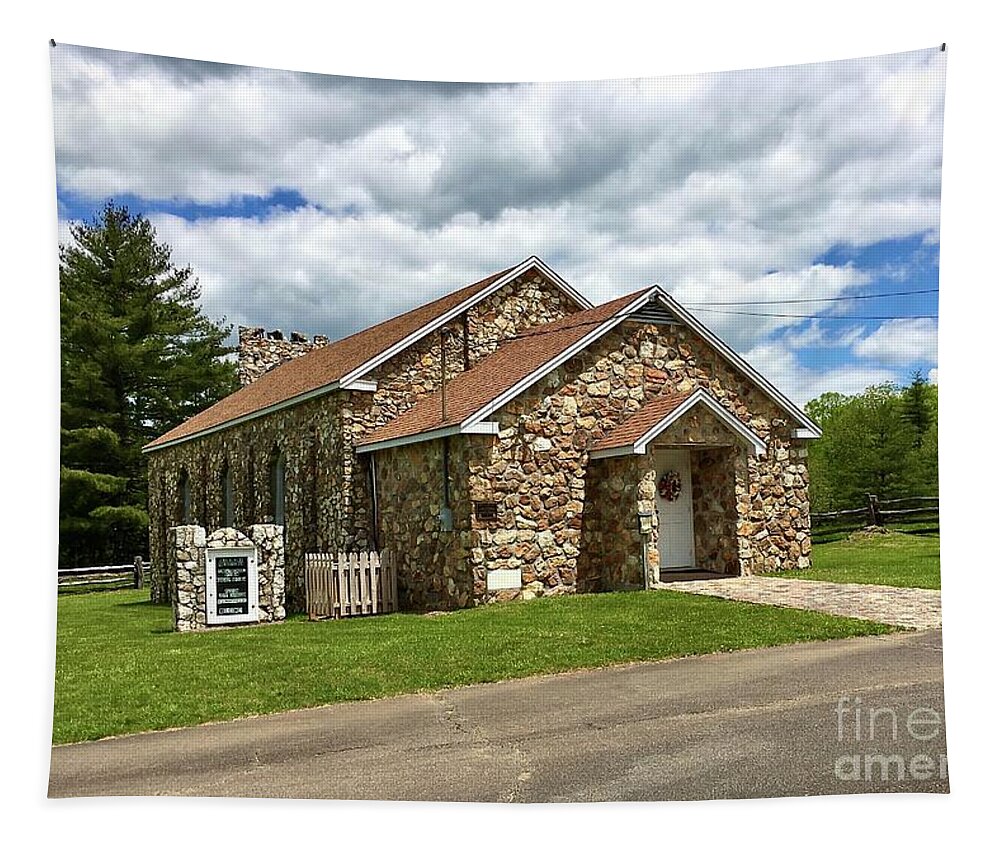 Church Tapestry featuring the photograph Bluemont Presbyterian Church by Eunice Warfel