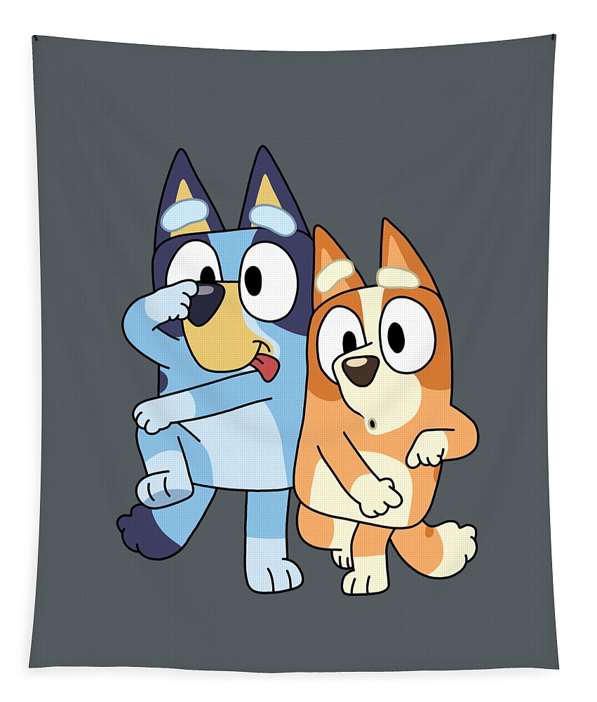 Bluey Bingo And Dad Girl Tapestry - Textile by Handsley Nguyen - Pixels