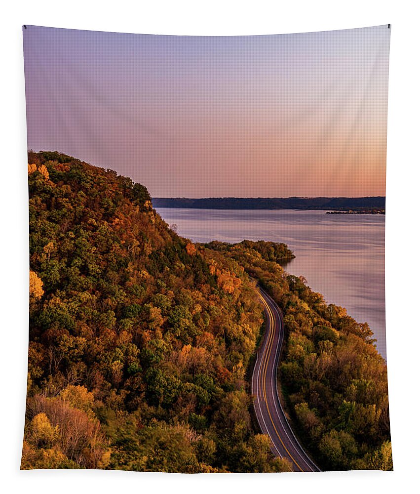 Maiden Rock Tapestry featuring the photograph Bluff Country Fall Color by Flowstate Photography