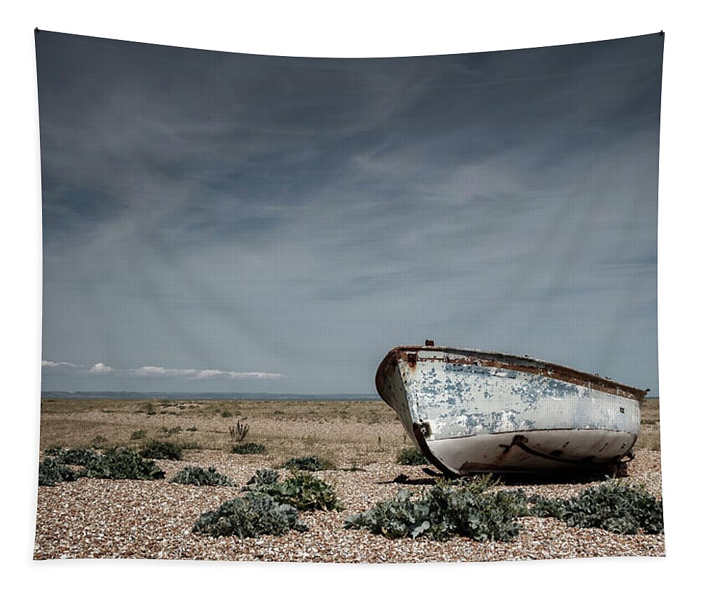 Dungeness Tapestry featuring the photograph Boat On A Beach by Rick Deacon