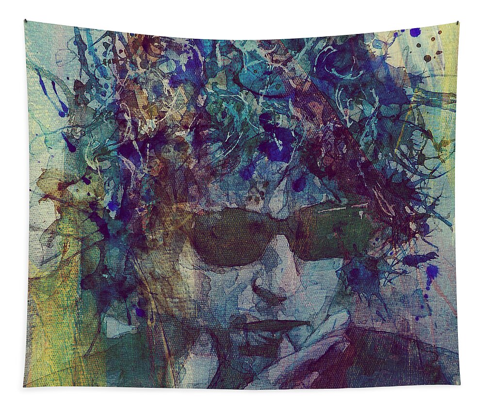 Bob Dylan Tapestry featuring the painting Bob Dylan @21 New Series by Paul Lovering