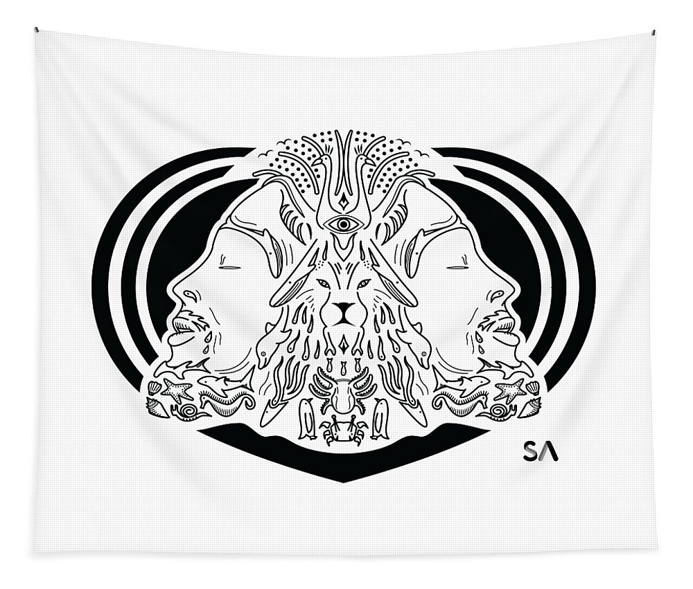 Black And White Tapestry featuring the digital art Bob Marley by Silvio Ary Cavalcante