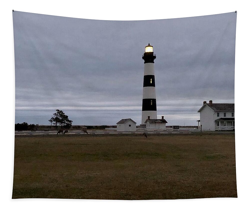Obx Tapestry featuring the photograph Bodie Lighthouse by Barbara Ann Bell
