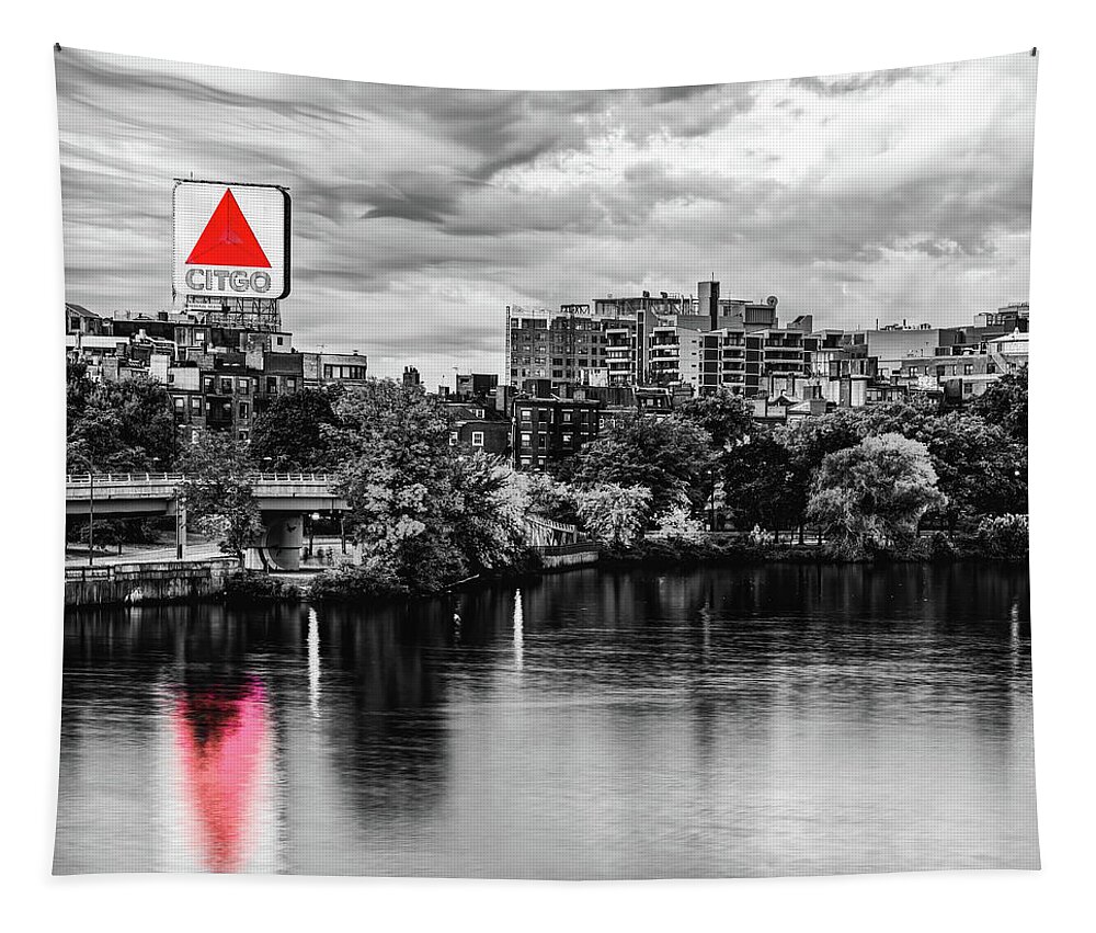 Boston Tapestry featuring the photograph Bold In Boston - Citgo Sign Color Pop by Gregory Ballos