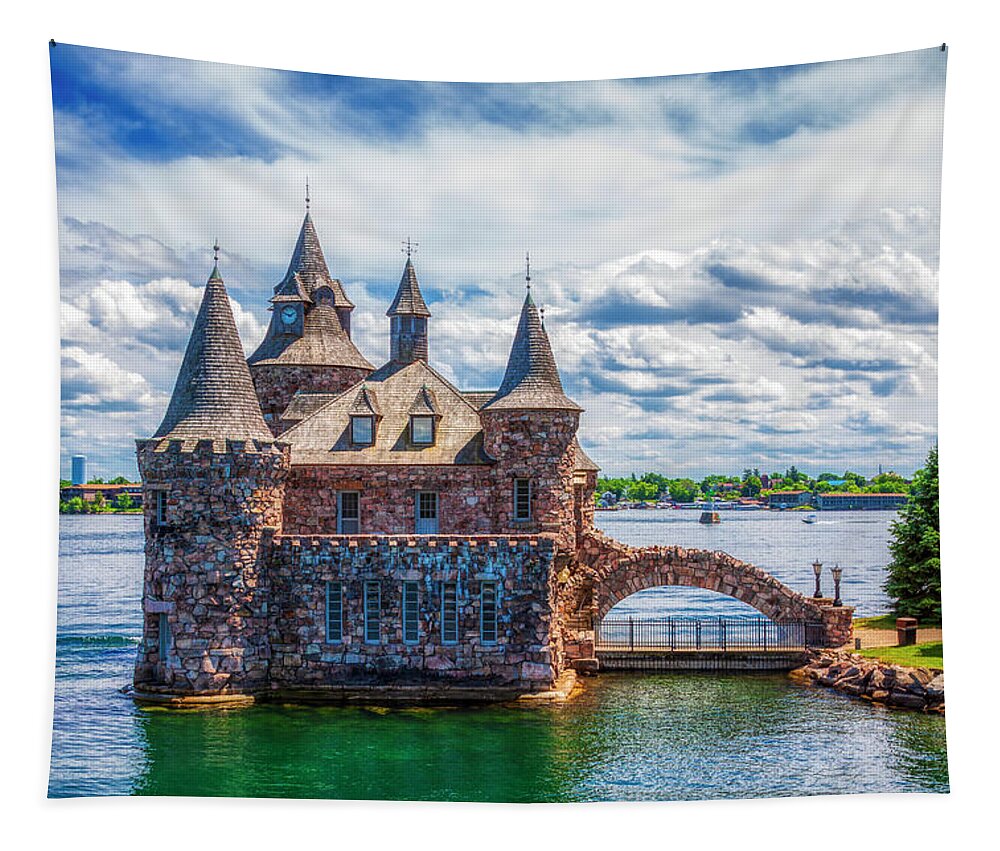 Boldt Castle Tapestry featuring the photograph Boldt Castle on St. Laurence river, Ontario, Canada by Tatiana Travelways