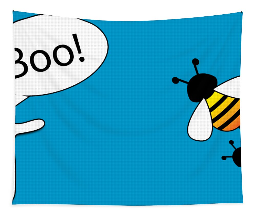 Hilarious Tapestry featuring the digital art Boo Bees by Pelo Blanco Photo