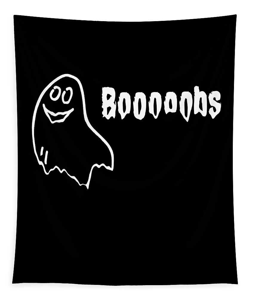 Cool Tapestry featuring the digital art Booooobs Boo Halloween Ghost by Flippin Sweet Gear