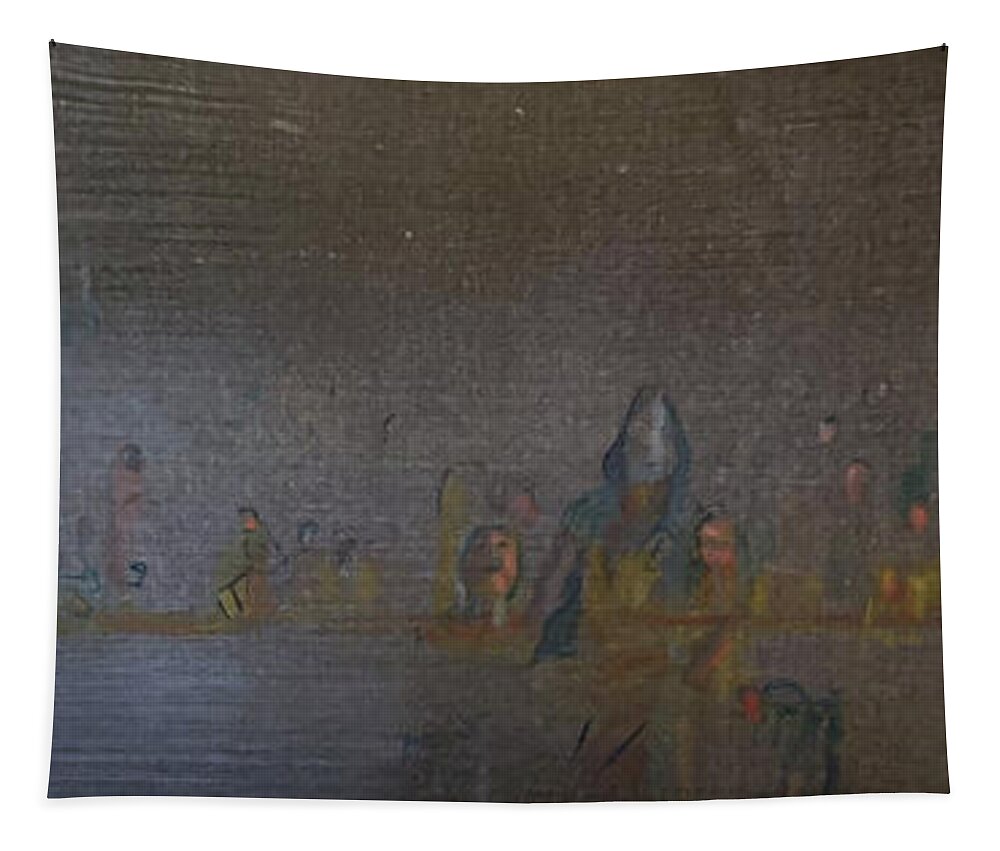 Art Tapestry featuring the painting Border Wall by Jack Diamond