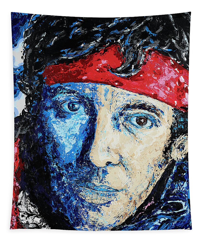 Springsteen Tapestry featuring the painting Born in the USA by Steve Follman