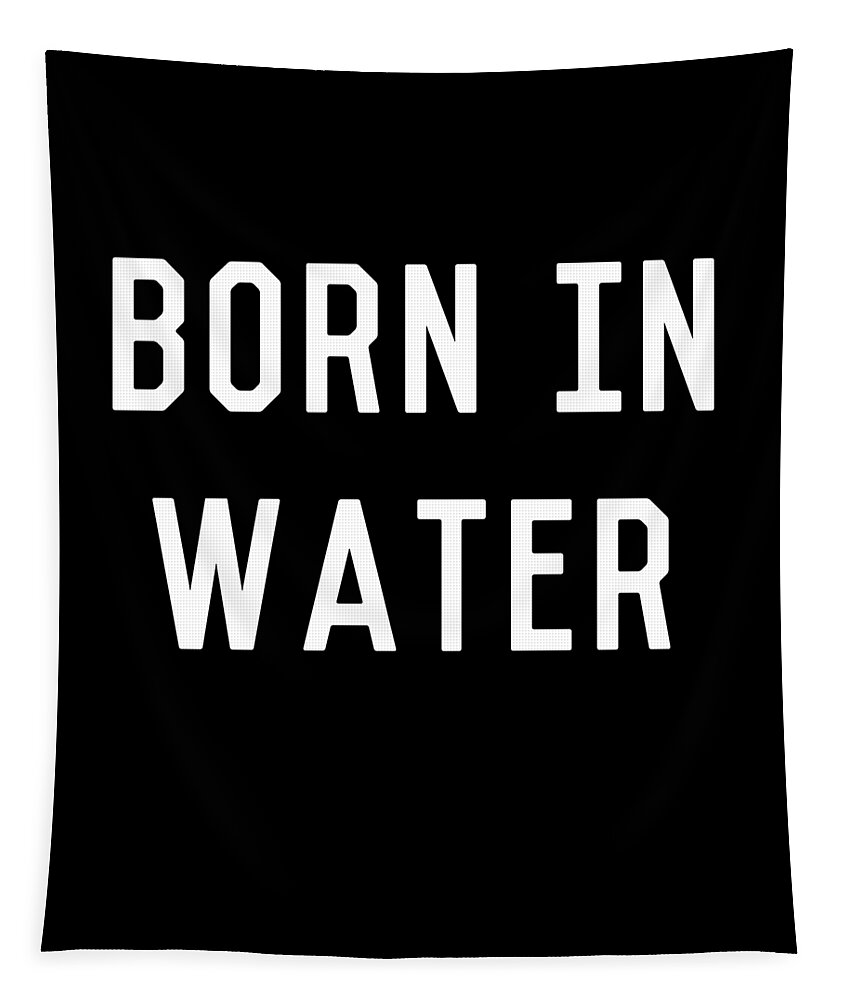 Funny Tapestry featuring the digital art Born In Water Mermaid Beach Bum by Flippin Sweet Gear