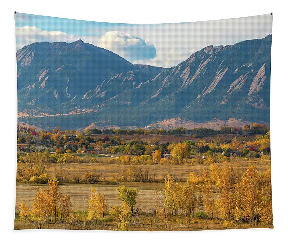 Flatiron Tapestry featuring the photograph Boulder Colorado Colorful Flatirons View by James BO Insogna