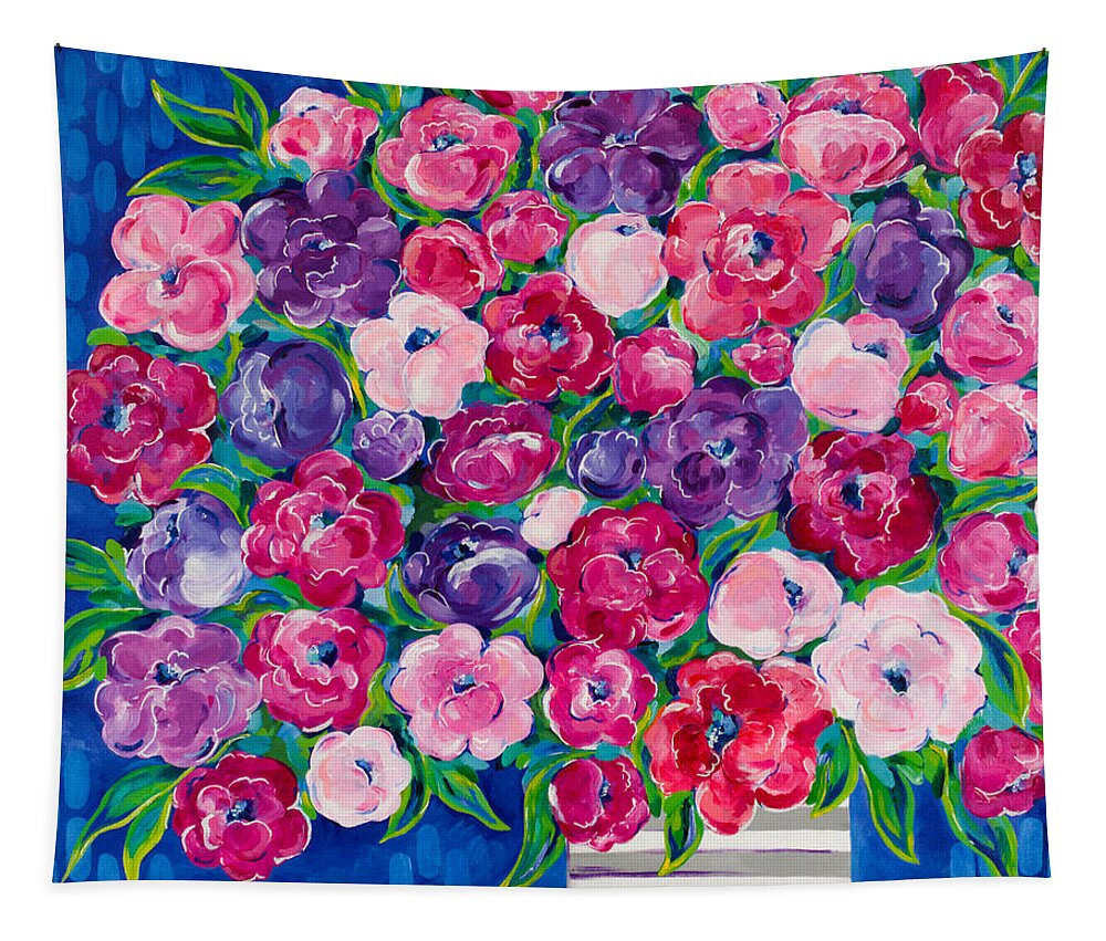 Flower Bouquet Tapestry featuring the painting Bountiful by Beth Ann Scott