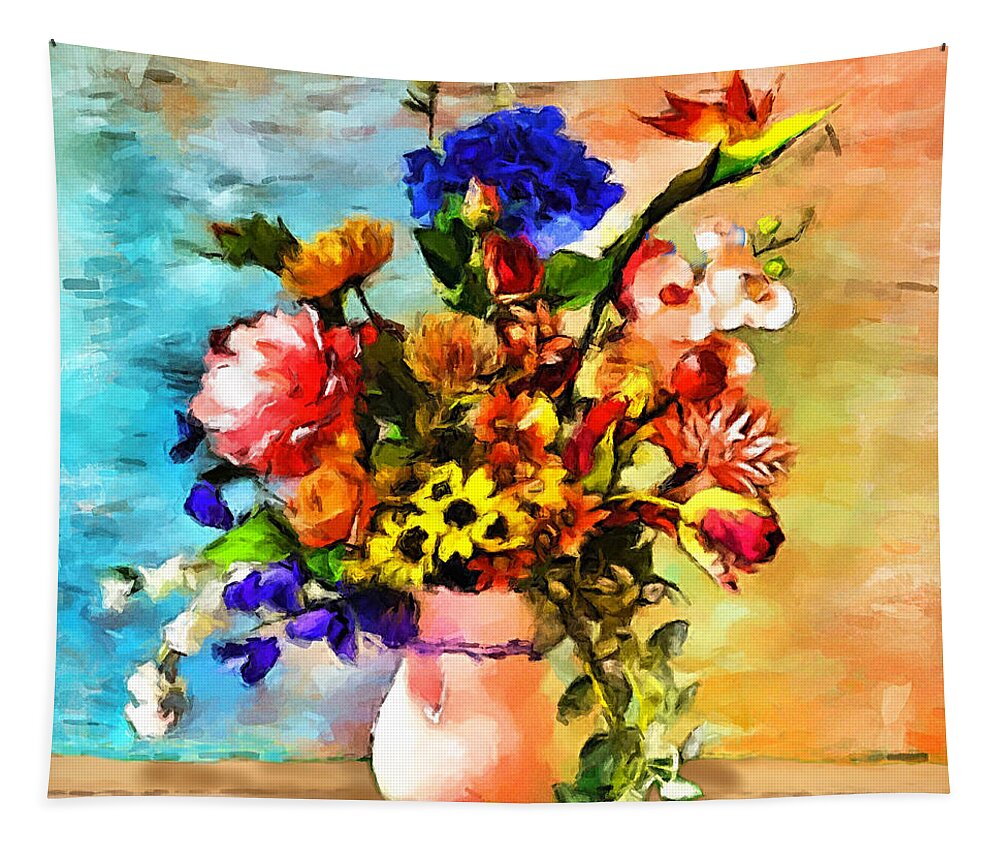 Bouquet 3 Tapestry featuring the painting Bouquet 3 by Gary Arnold