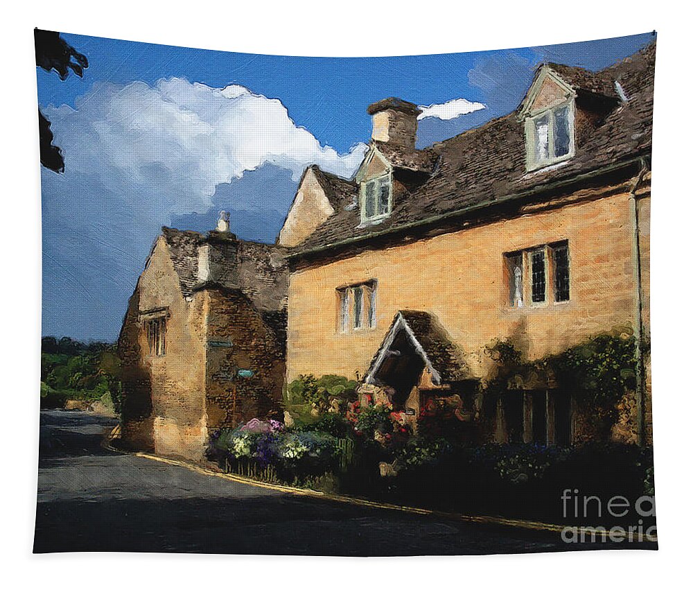 Bourton-on-the-water Tapestry featuring the photograph Bourton Backstreet by Brian Watt
