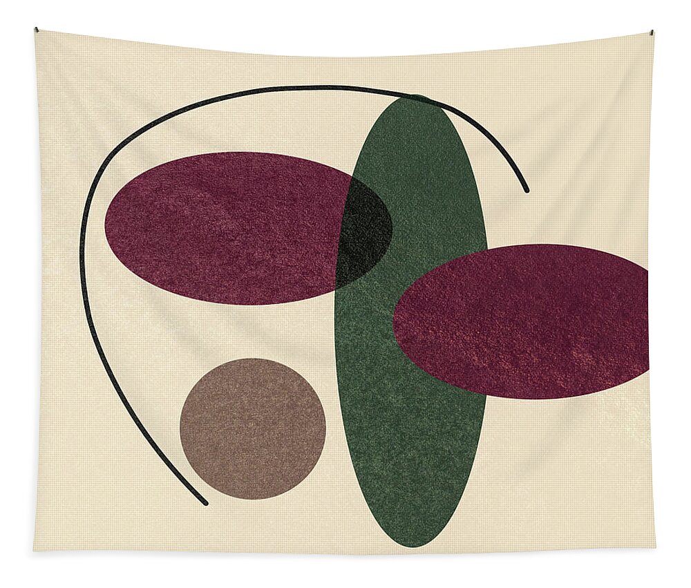 Modern Abstract Shapes Tapestry featuring the mixed media Bowline by Dan Sproul