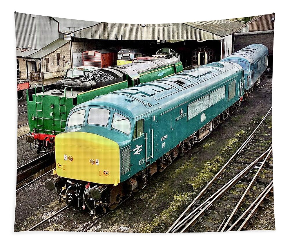 British Rail Tapestry featuring the photograph British Rail Class 45 Peak Diesel Locomotive 45041 by Gordon James