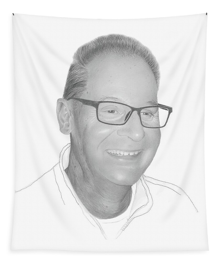 Portrait Tapestry featuring the drawing Brad by Conrad Mieschke
