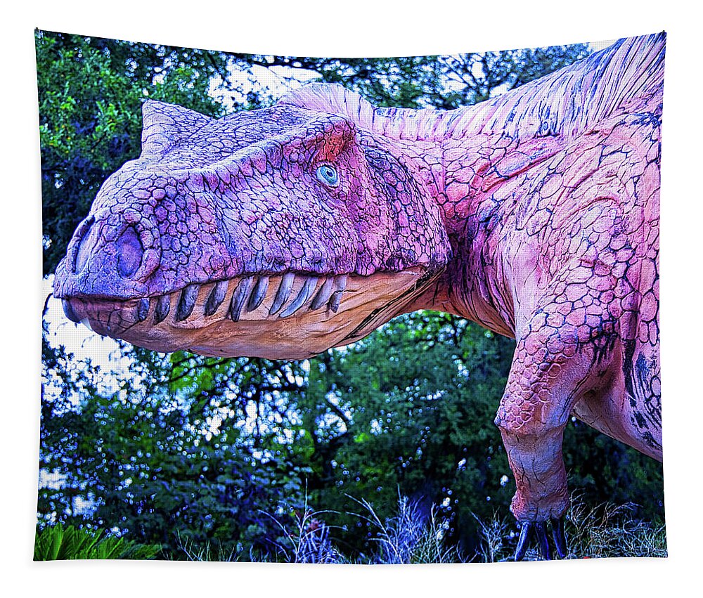 Dinosaur Tapestry featuring the digital art Braiden's Dinosaur by Rene Vasquez