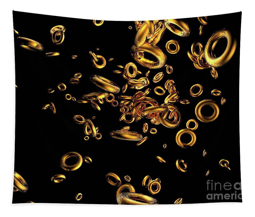 Surreal Tapestry featuring the digital art Brass Rings by Phil Perkins