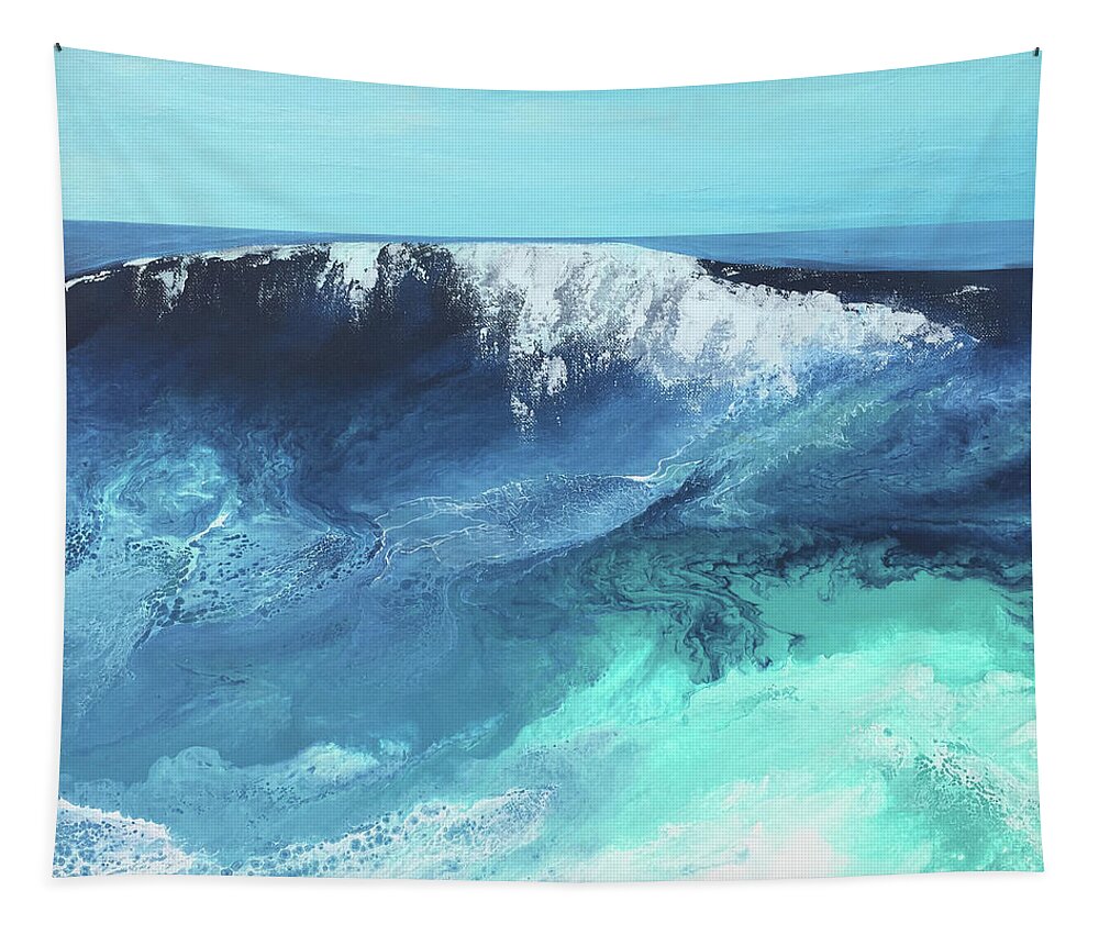 Breaking Tapestry featuring the mixed media Breaking Wave by Linda Bailey