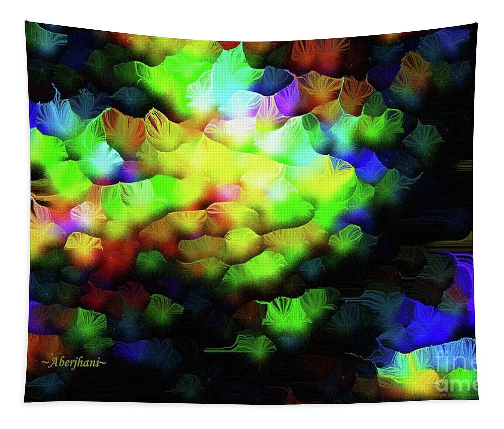 Silk-featherbrush Tapestry featuring the painting Breathing in Love and Breathing out Light by Aberjhani