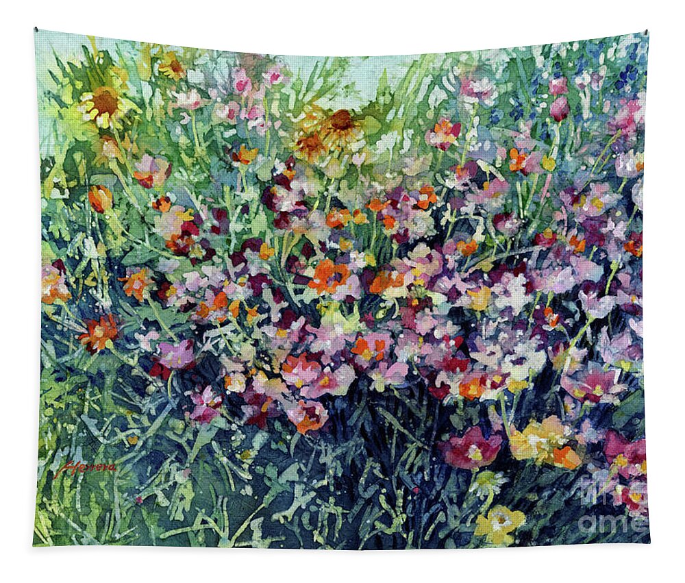 Wildflower Tapestry featuring the painting Breeze and Daydream by Hailey E Herrera