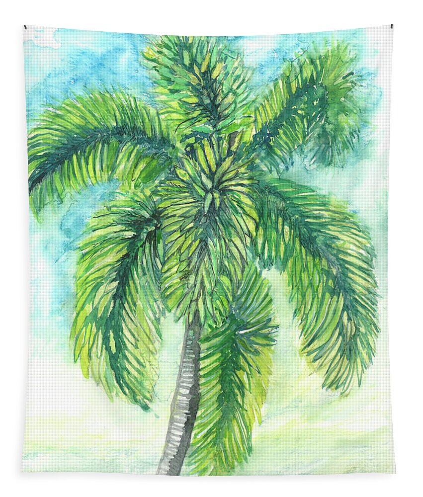 Palm Trees Tapestry featuring the painting Breeze by Patricia Arroyo
