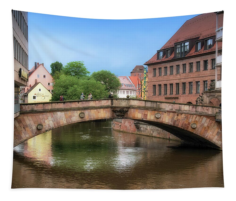 Germany Tapestry featuring the photograph Bridge in Old Town Nuremberg, Germany by Matthew DeGrushe